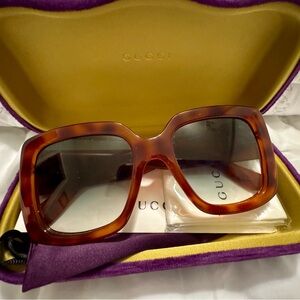 Gucci Oversized Square Sunglasses Havana GG0141S 002